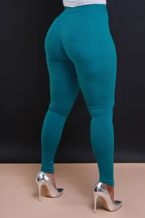 $5 Super Swank High Waist Stretchy Jeans - Dark Teal