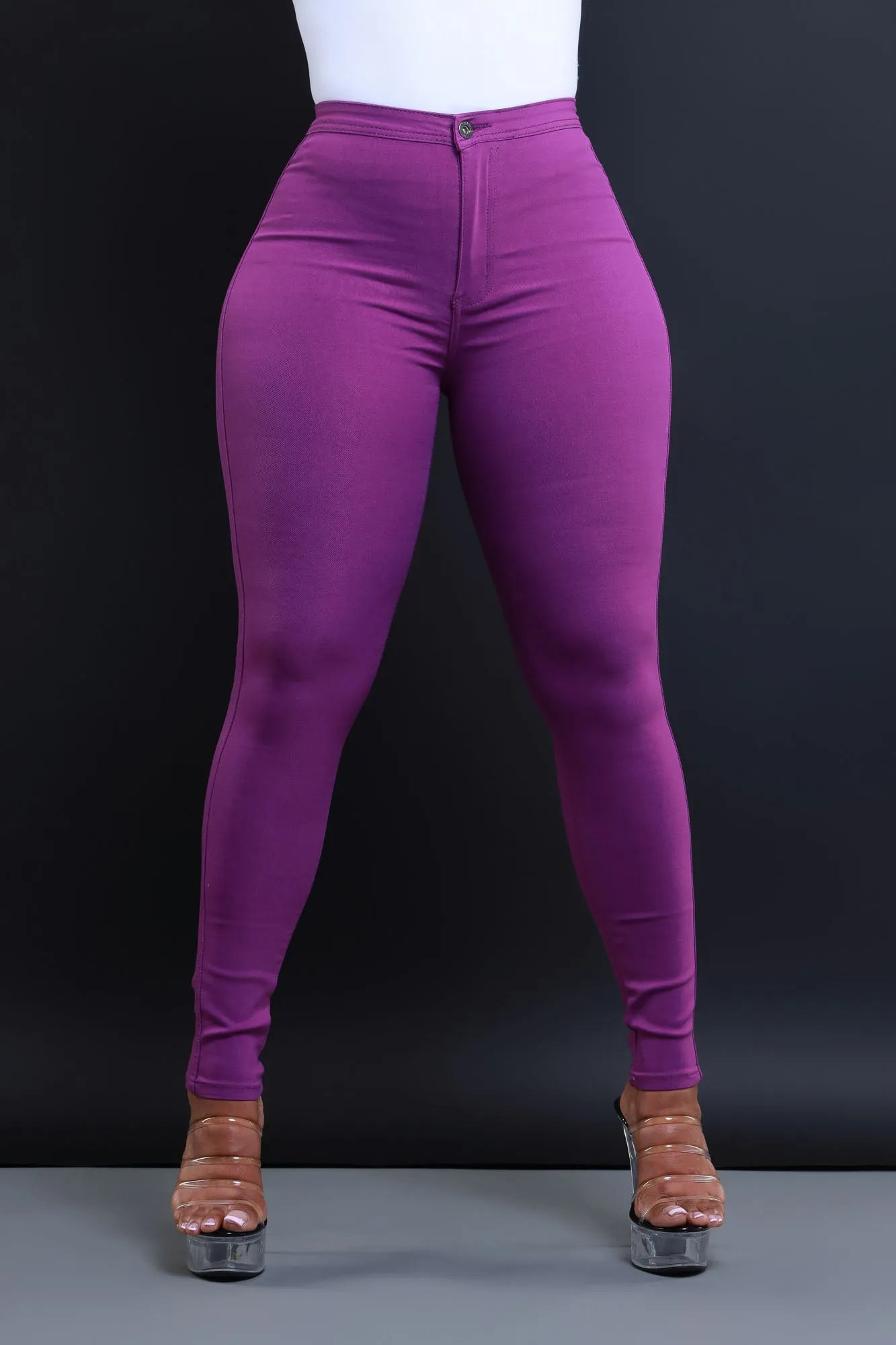 $5 Super Swank High Waist Stretchy Jeans - Purple
