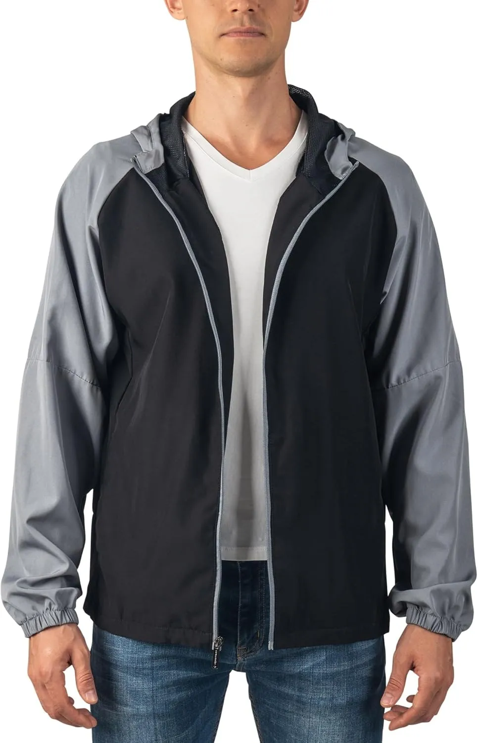 Alpine Swiss Cory Mens Windbreaker Jacket Zip Up Lightweight Softshell Hooded Coat