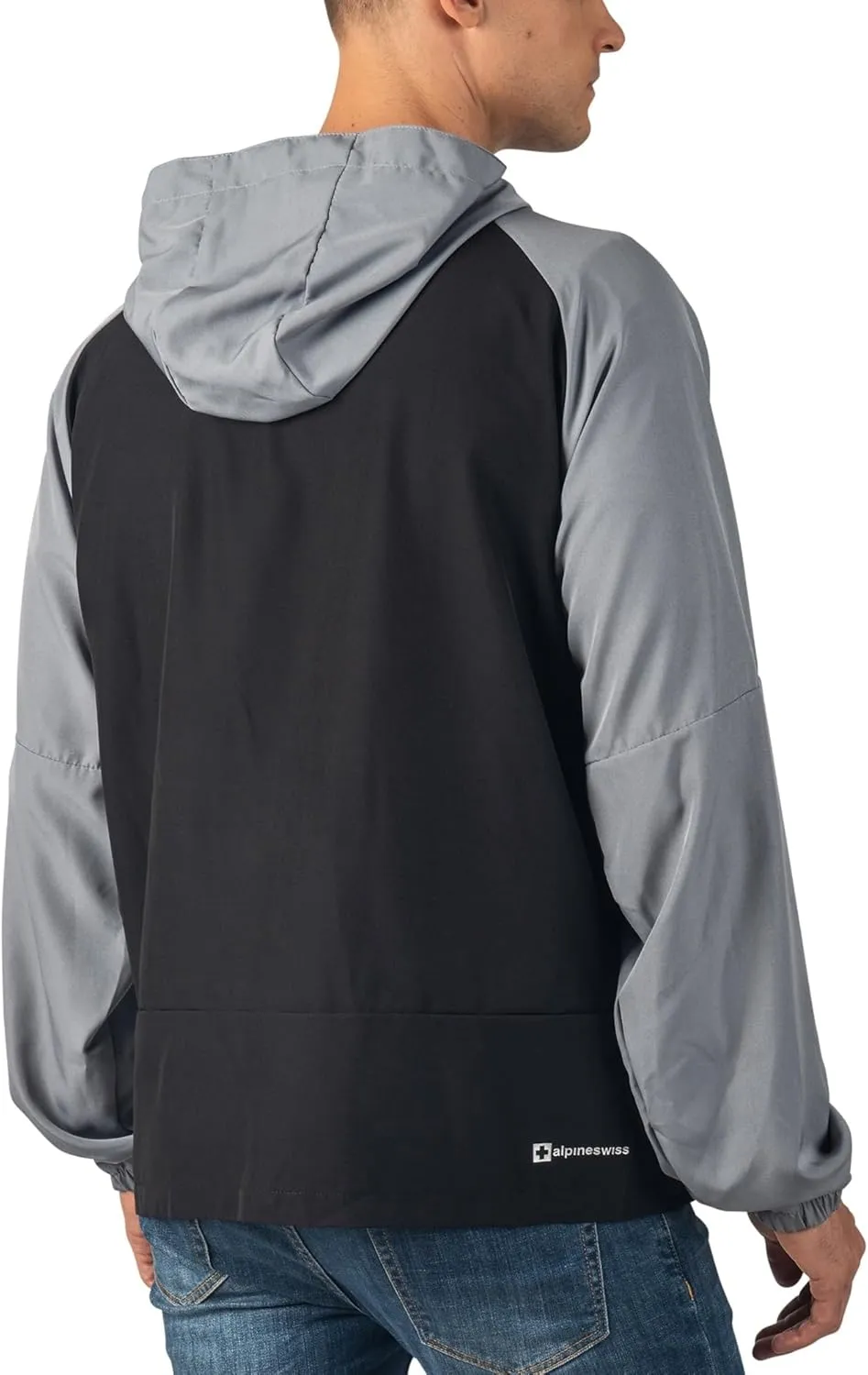 Alpine Swiss Cory Mens Windbreaker Jacket Zip Up Lightweight Softshell Hooded Coat