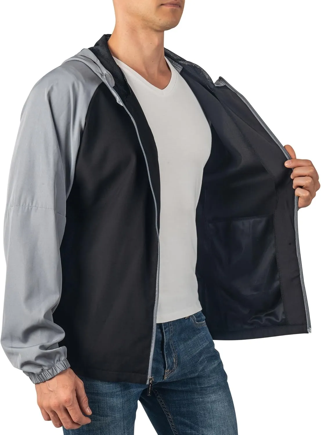 Alpine Swiss Cory Mens Windbreaker Jacket Zip Up Lightweight Softshell Hooded Coat