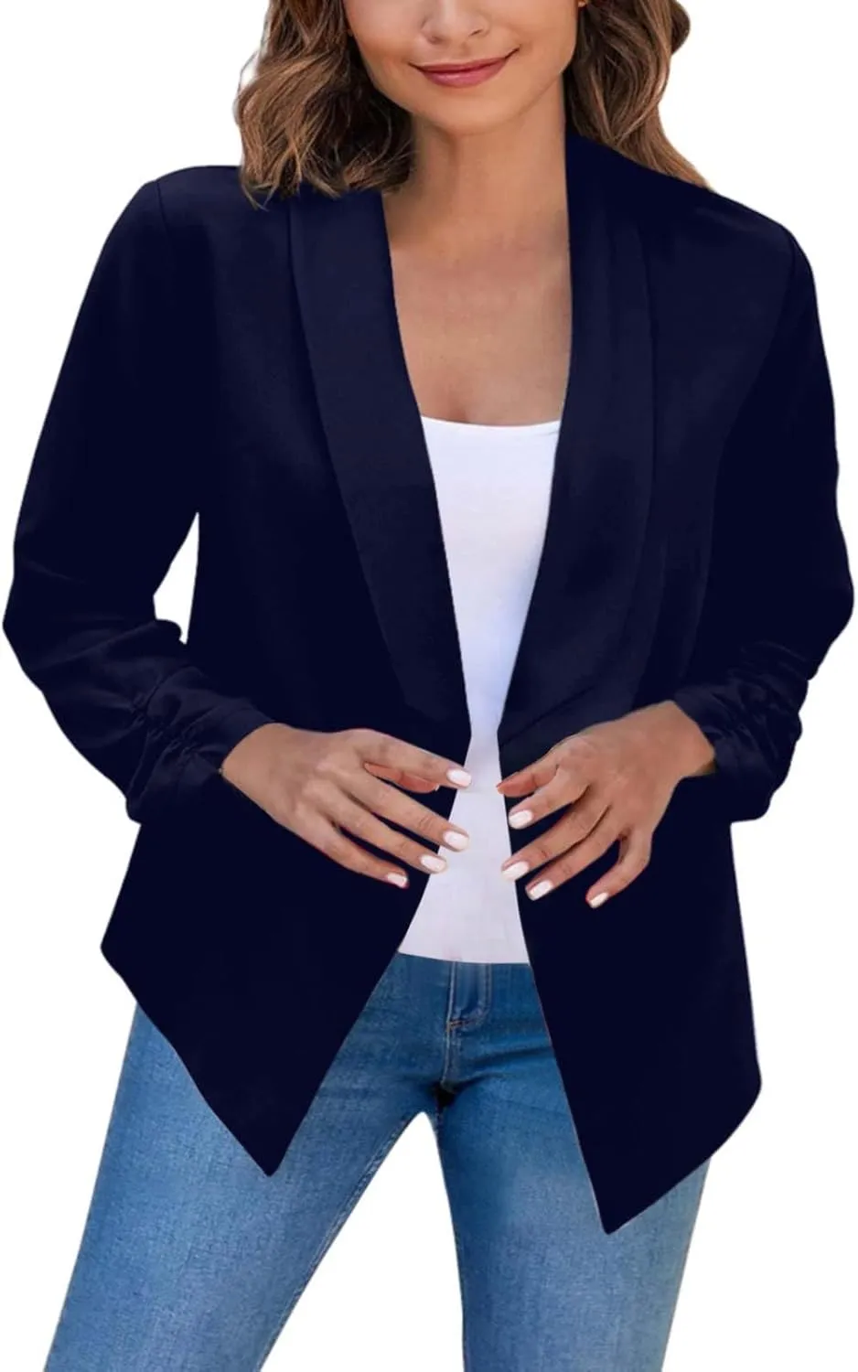 Blazers for Women Business Casual 2024 Sleeve Lapel Suit Small Jacket Blazer Dressy Work Suit Jackets Office Attire