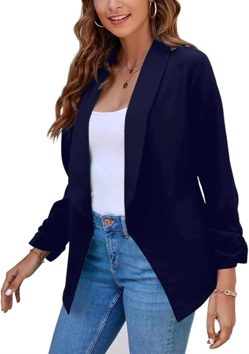 Blazers for Women Business Casual 2024 Sleeve Lapel Suit Small Jacket Blazer Dressy Work Suit Jackets Office Attire