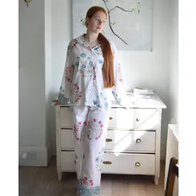 Blue and Pink Floral Block Print Pajamas