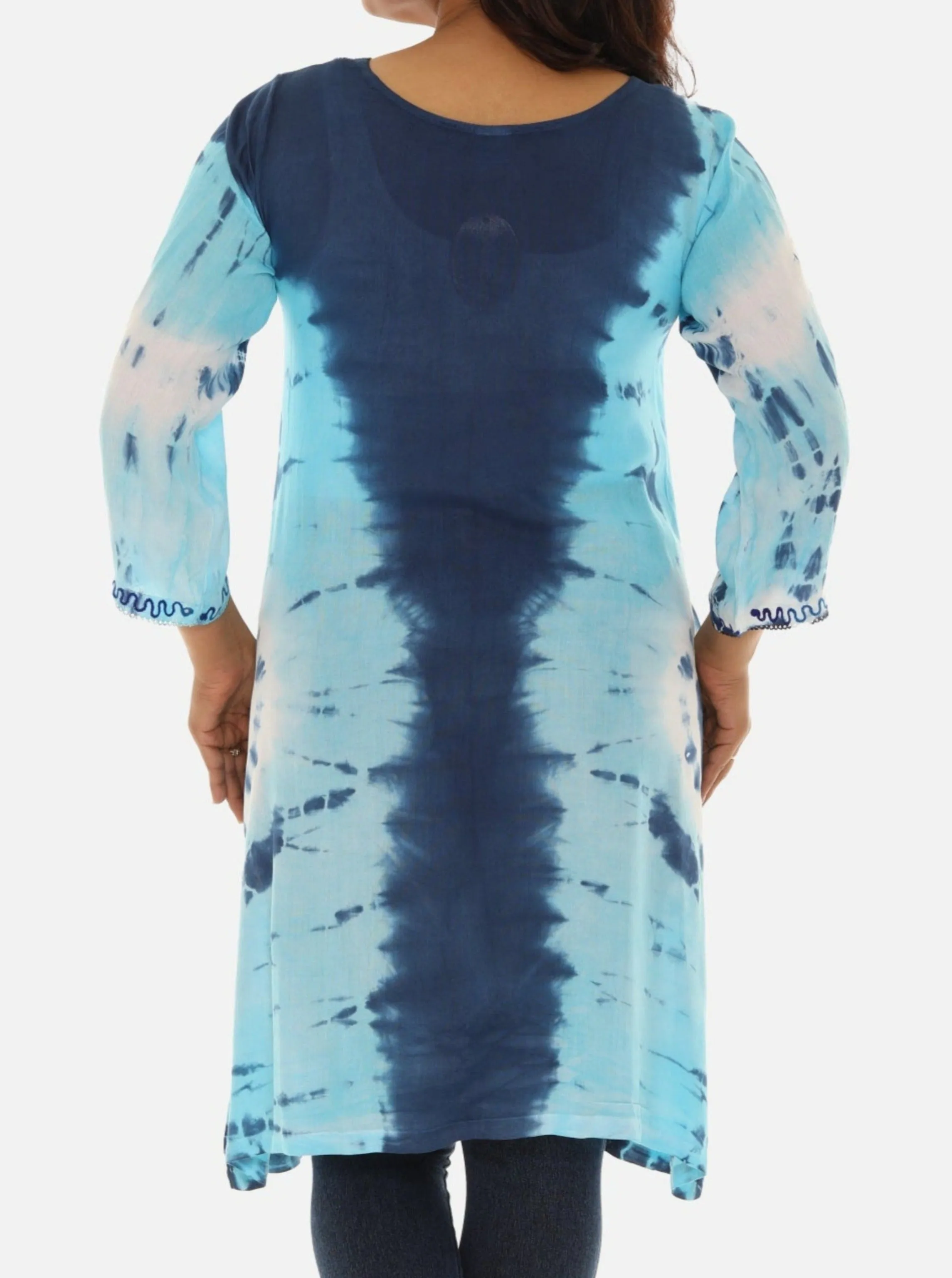 Boho Chic Tie Dye Long Rayon Duster