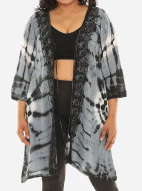 Boho Chic Tie Dye Long Rayon Duster