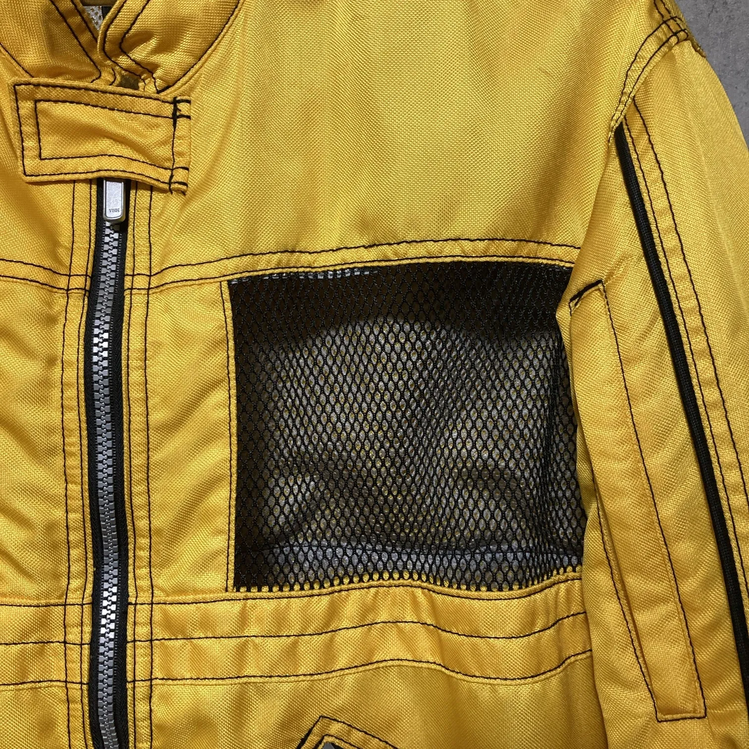 breathable mesh nylon jacket gwsport motorcycle goldwin yellow black
