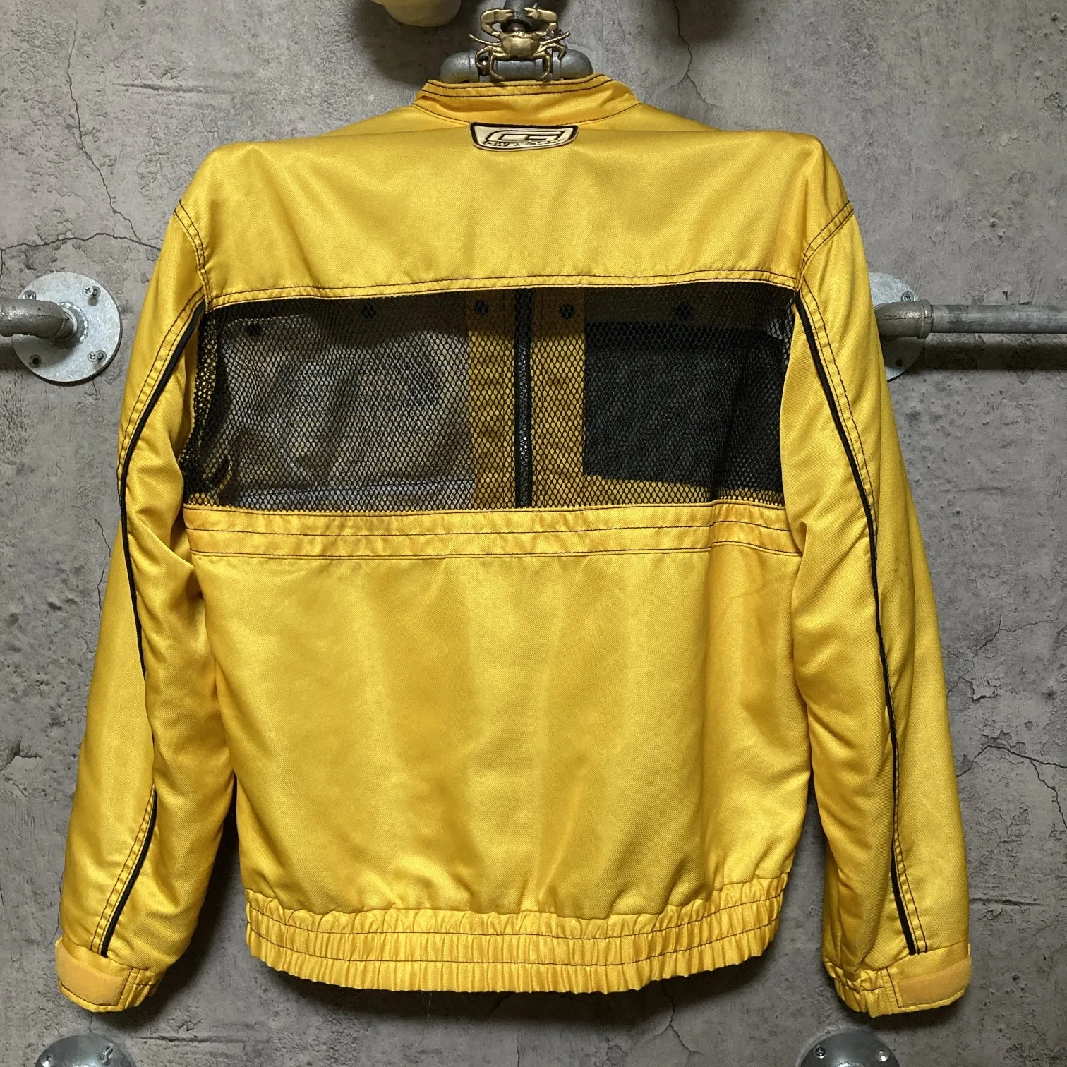 breathable mesh nylon jacket gwsport motorcycle goldwin yellow black