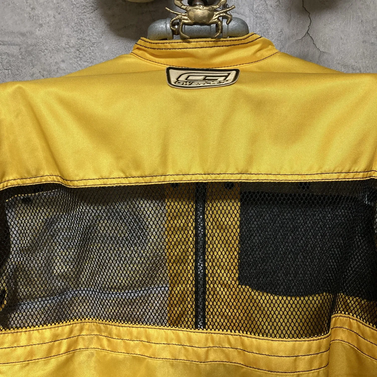 breathable mesh nylon jacket gwsport motorcycle goldwin yellow black