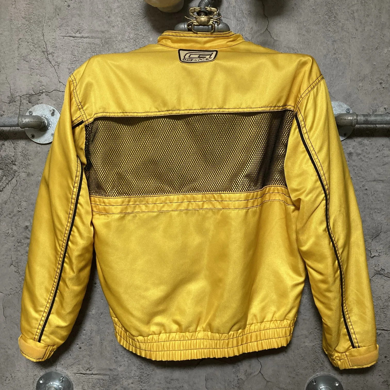 breathable mesh nylon jacket gwsport motorcycle goldwin yellow black