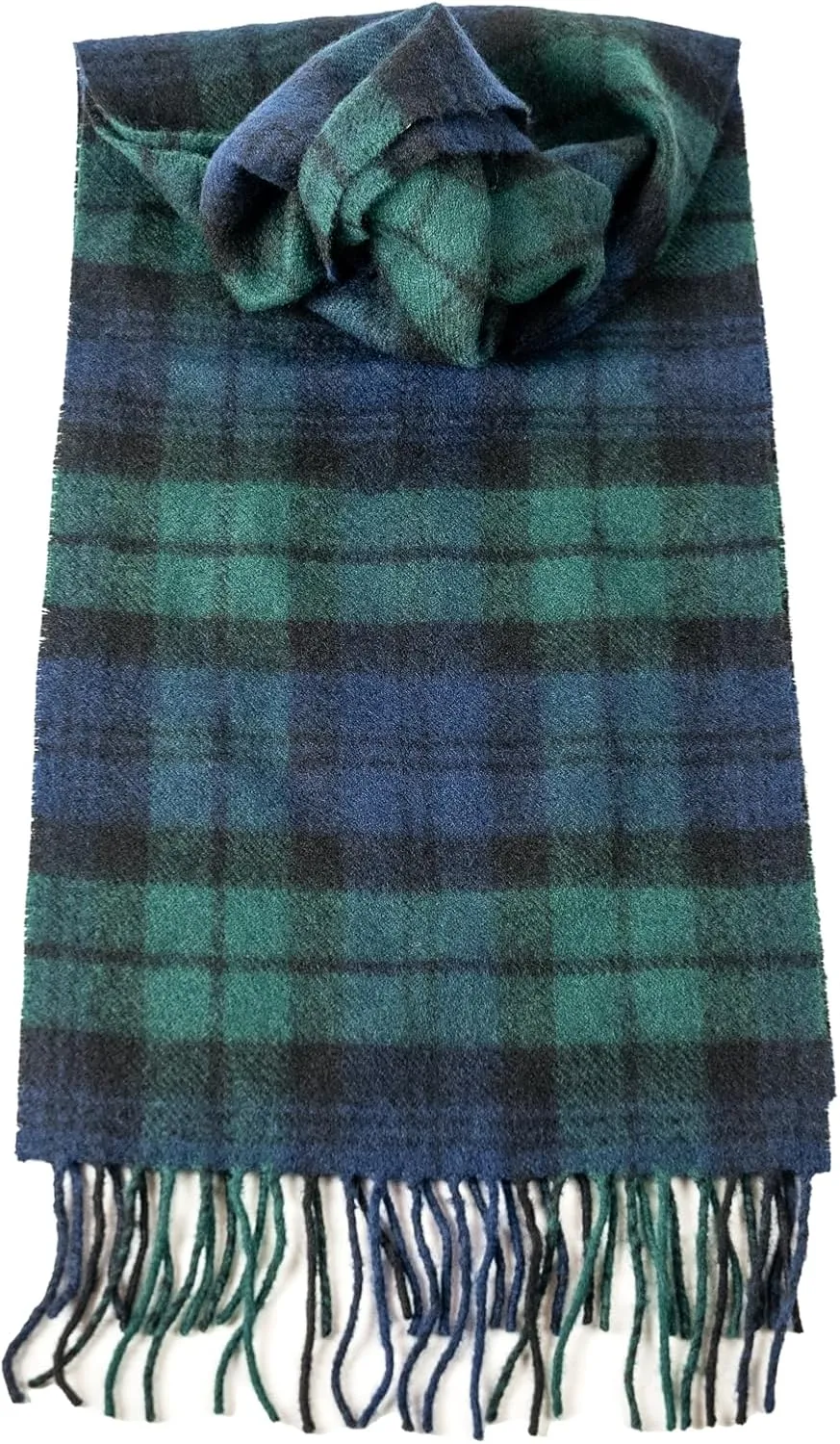 Briomhar Tartan Plaid Wool Scottish Scarf - 100% Lambswool Made in Scotland, Perfect Winter Scarf for Cold Weather