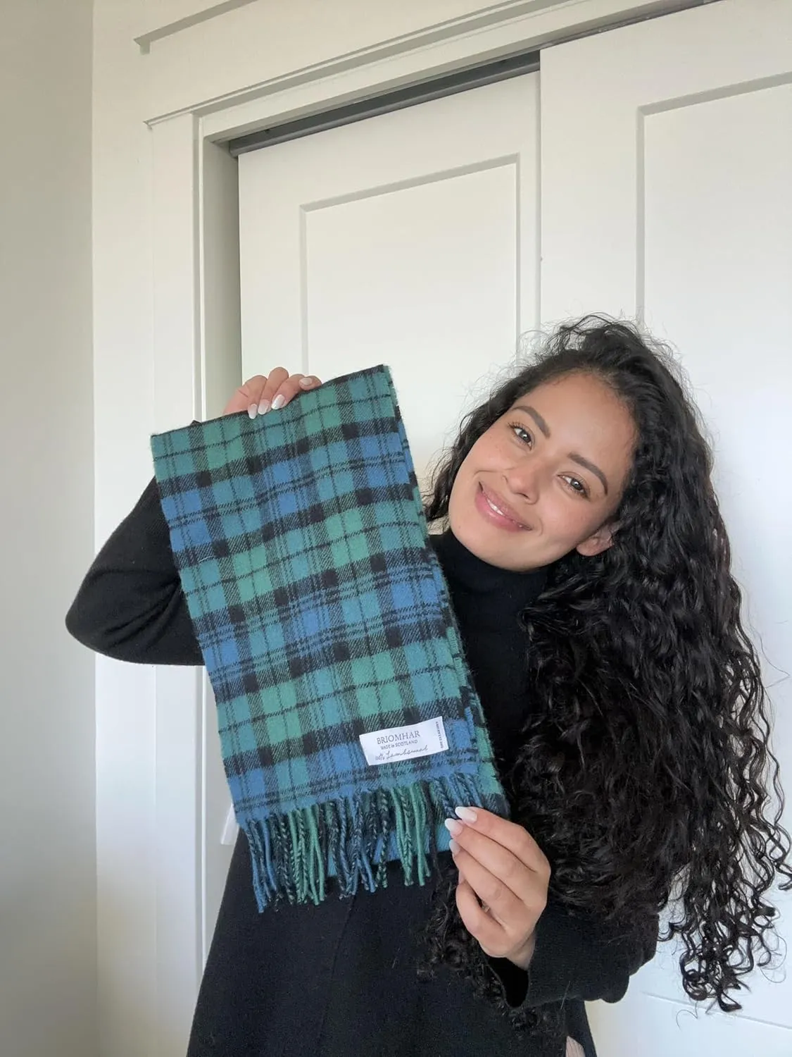 Briomhar Tartan Plaid Wool Scottish Scarf - 100% Lambswool Made in Scotland, Perfect Winter Scarf for Cold Weather