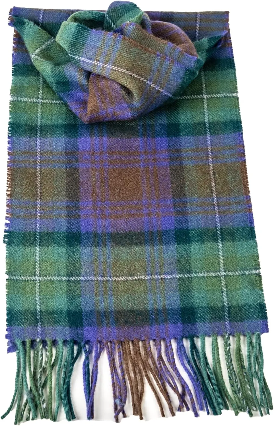 Briomhar Tartan Plaid Wool Scottish Scarf - 100% Lambswool Made in Scotland, Perfect Winter Scarf for Cold Weather