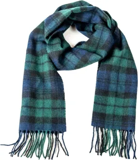 Briomhar Tartan Plaid Wool Scottish Scarf - 100% Lambswool Made in Scotland, Perfect Winter Scarf for Cold Weather