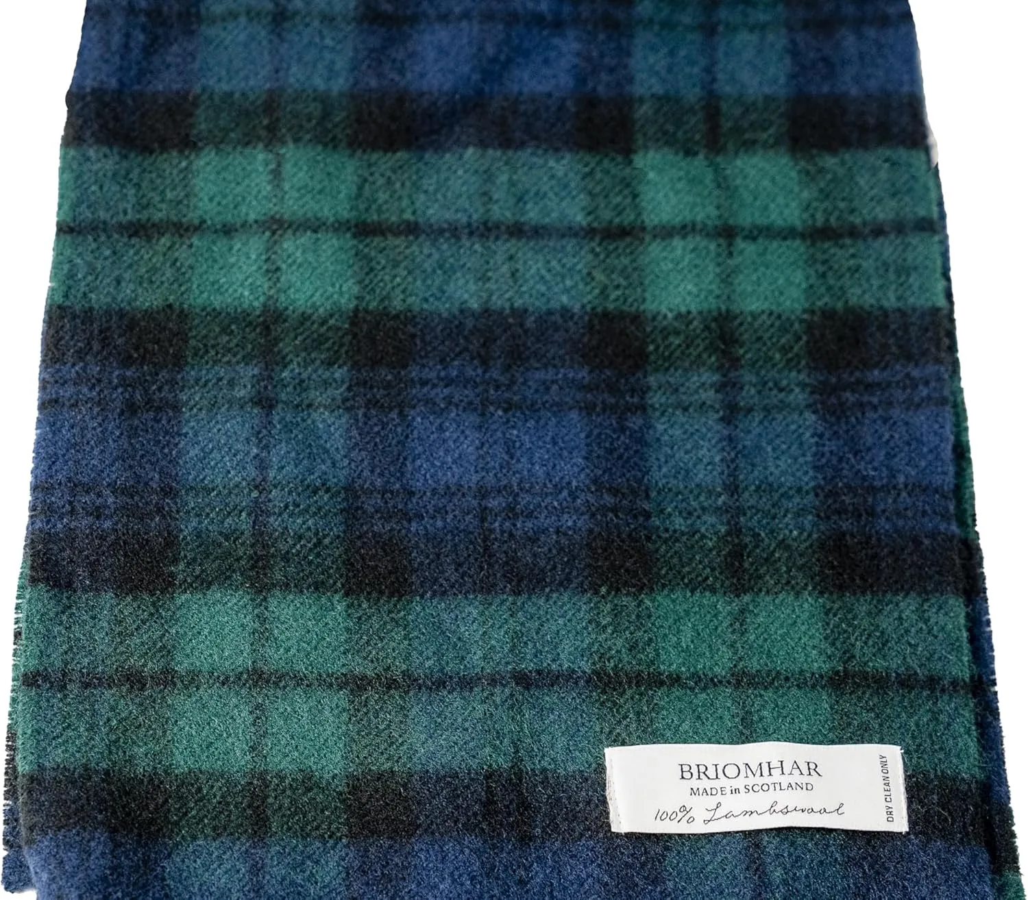 Briomhar Tartan Plaid Wool Scottish Scarf - 100% Lambswool Made in Scotland, Perfect Winter Scarf for Cold Weather