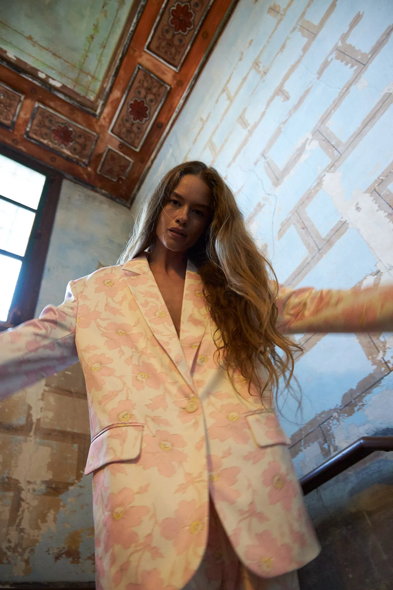 Casual printed blazer - Soft Pink