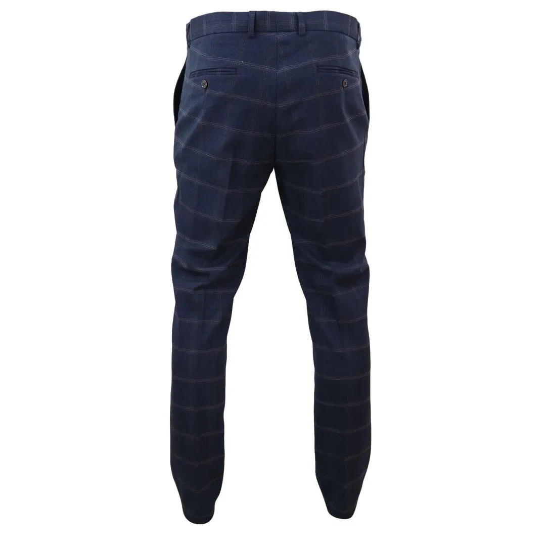 Connall - Men's Classic Tweed Check Vintage Trousers