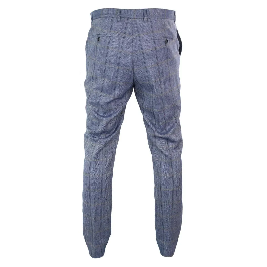Connall - Men's Classic Tweed Check Vintage Trousers