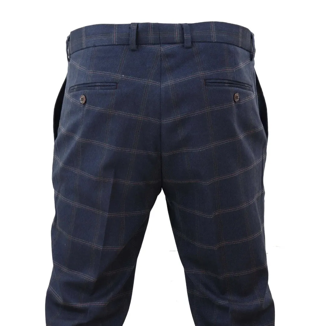 Connall - Men's Classic Tweed Check Vintage Trousers