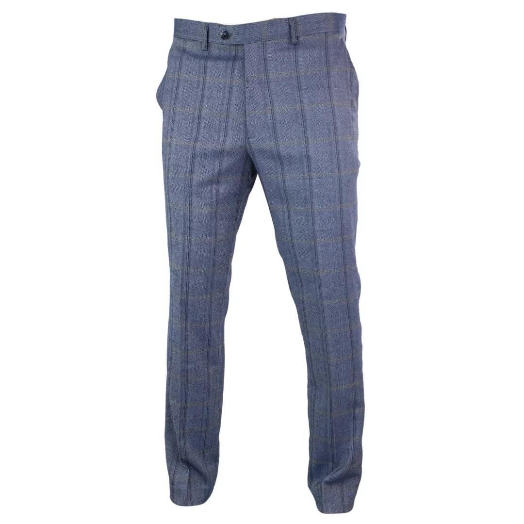 Connall - Men's Classic Tweed Check Vintage Trousers