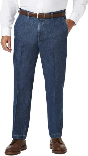 Haggar Men's Casual Classic Fit Denim Trouser Pant-Regular and Big & Tall Sizes