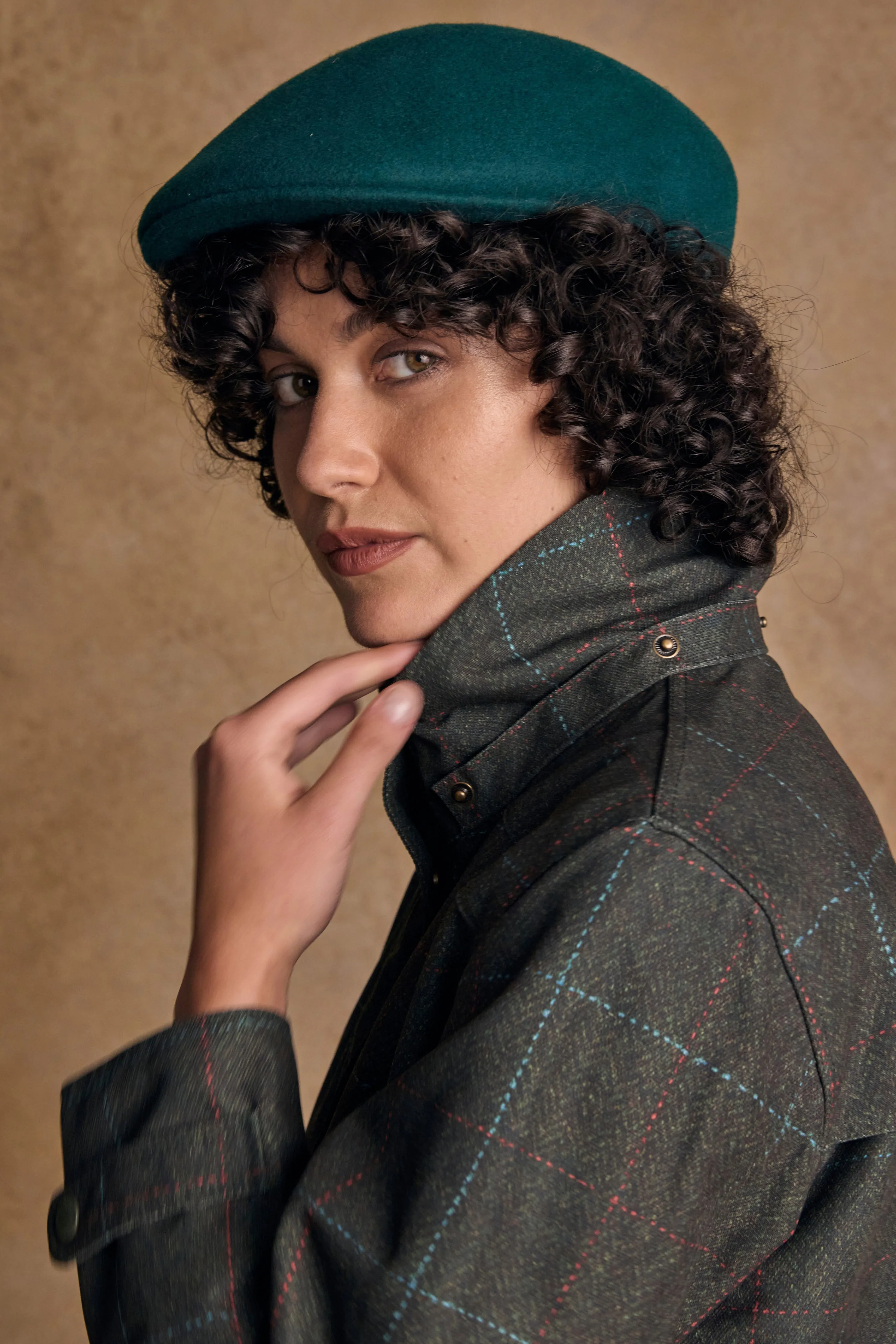 Hannah Waterproof Coat - Green Windowpane