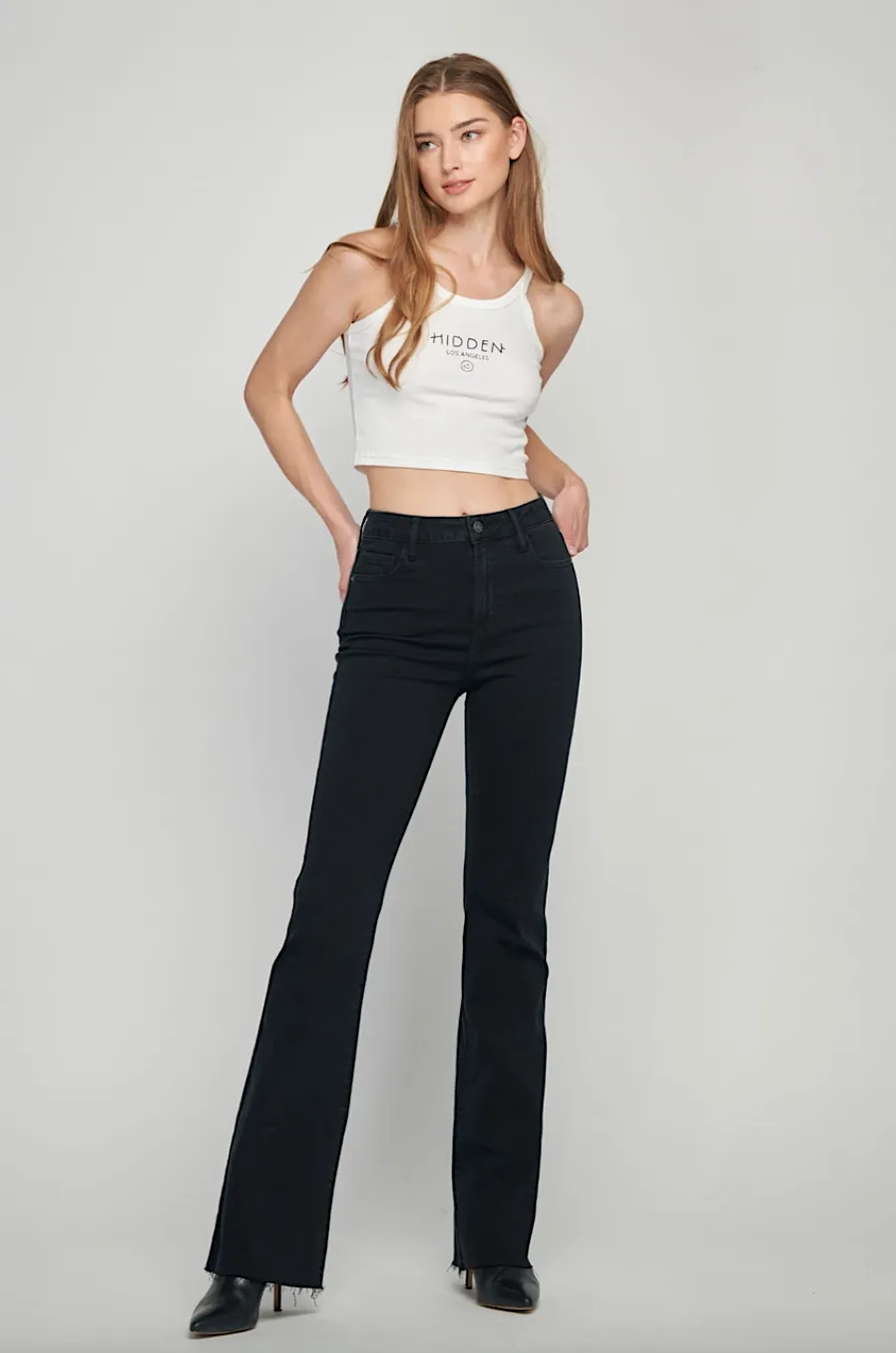 happi high rise flare - black