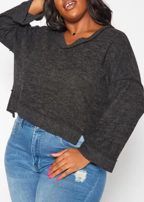 Hi Curvy Plus Size Women Relaxed Fit V-Neck Sweater