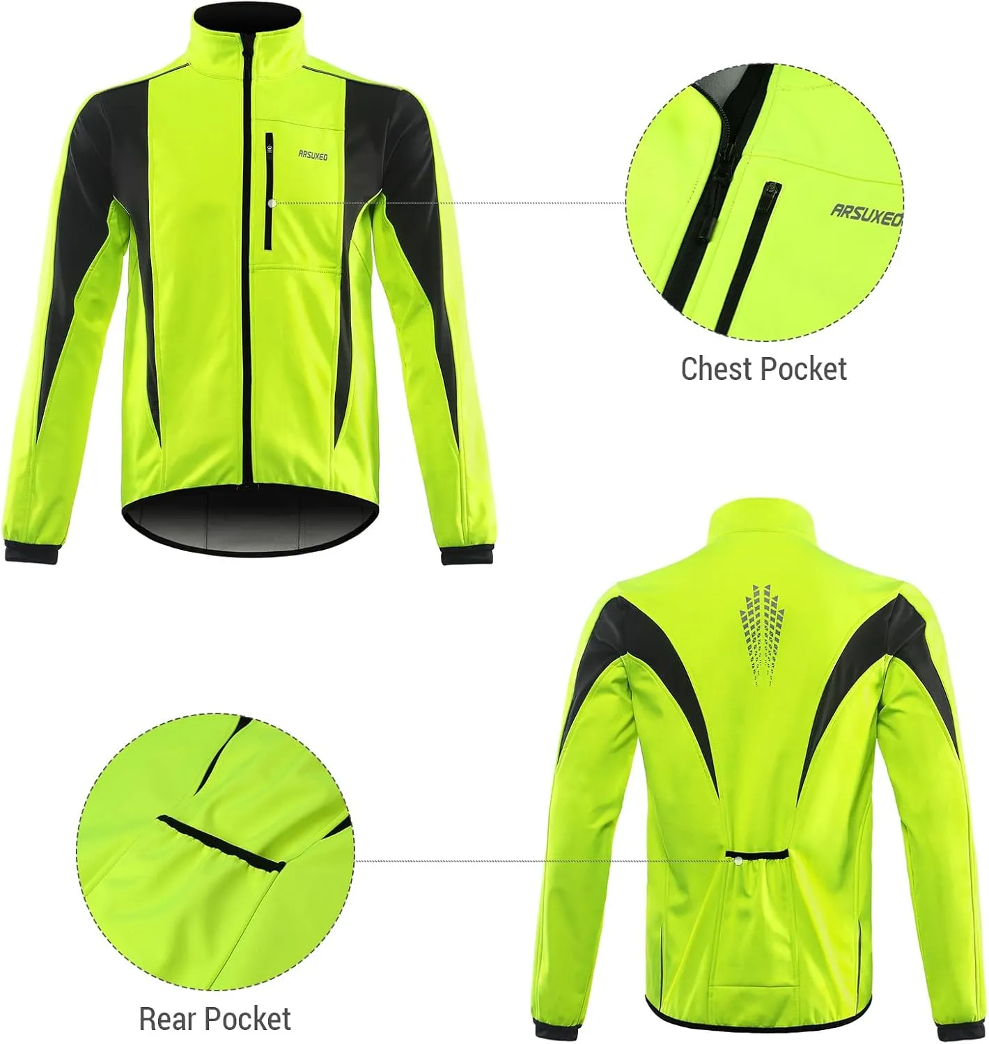HXBER Winter Warm UP Cycle Jacket Breathable Bike Outerwear Windproof Waterproof Cycle Jacket