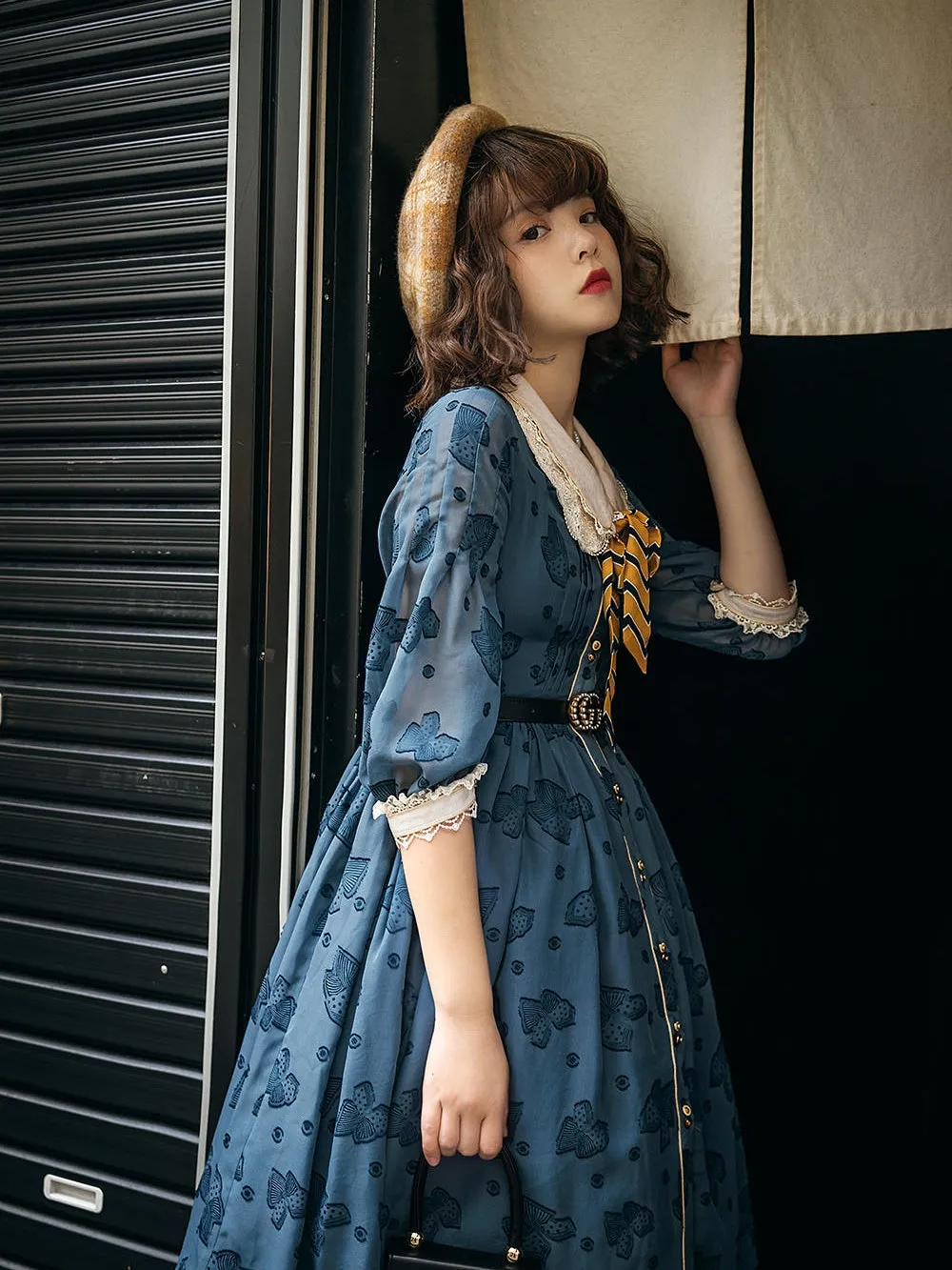 JS Lolita~Jewelery in the Sunrise~Vintage Lolita Long Sleeve OP