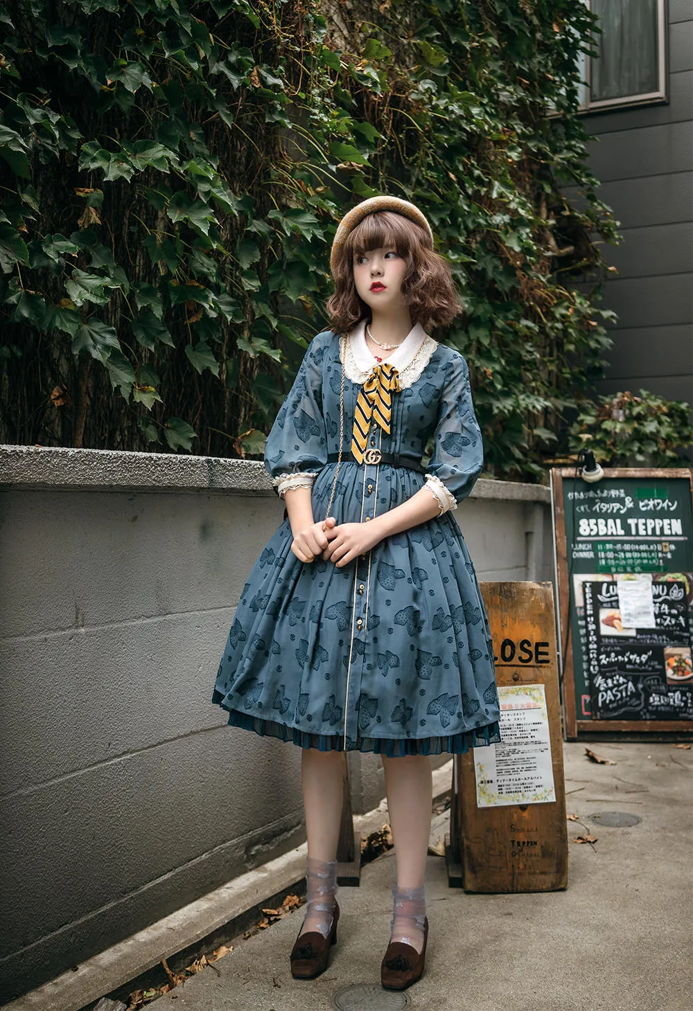 JS Lolita~Jewelery in the Sunrise~Vintage Lolita Long Sleeve OP