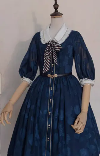 JS Lolita~Jewelery in the Sunrise~Vintage Lolita Long Sleeve OP