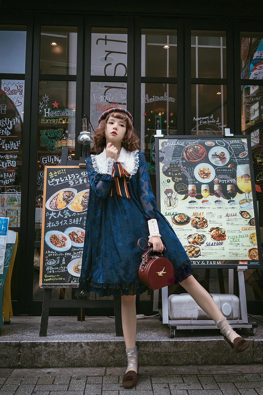 JS Lolita~Jewelery in the Sunrise~Vintage Lolita Long Sleeve OP