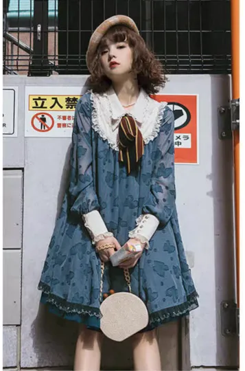 JS Lolita~Jewelery in the Sunrise~Vintage Lolita Long Sleeve OP