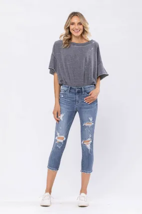 Judy Blue Distressed Capri