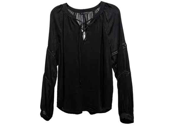 Lace Up Peasant Top