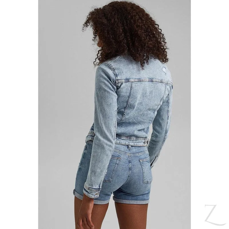 Ladies Super Stretchy Strong Denim Jacket | Ripped | "Lilly"
