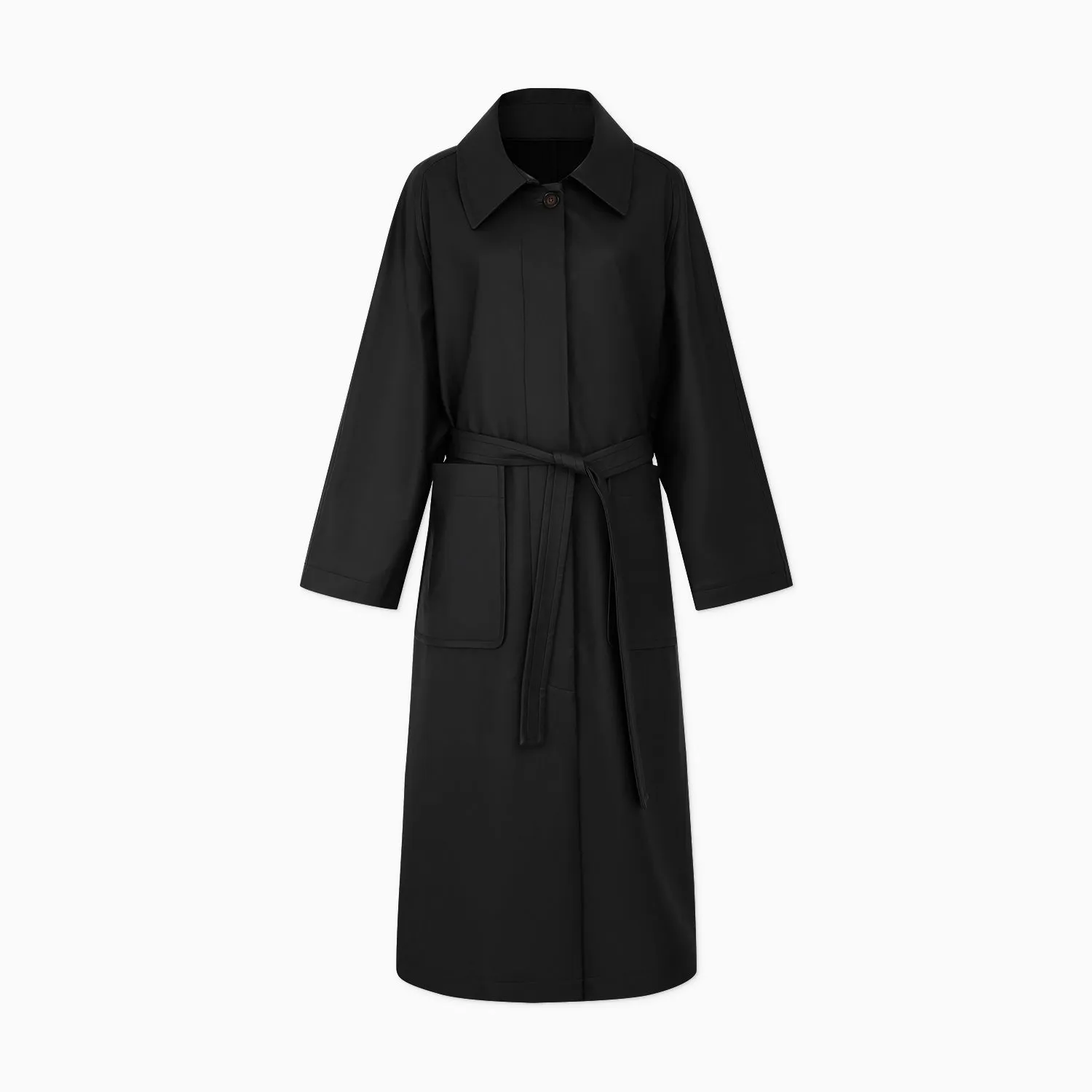 Leather waterproof classic trench coat_DI100289
