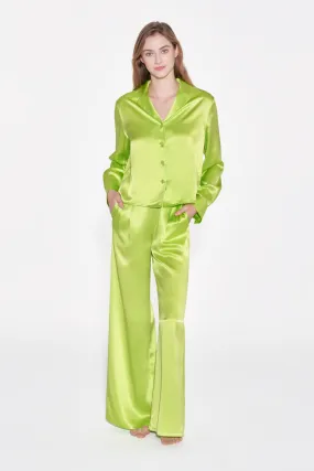 Lime Green Classic Silk Pyjama Trousers