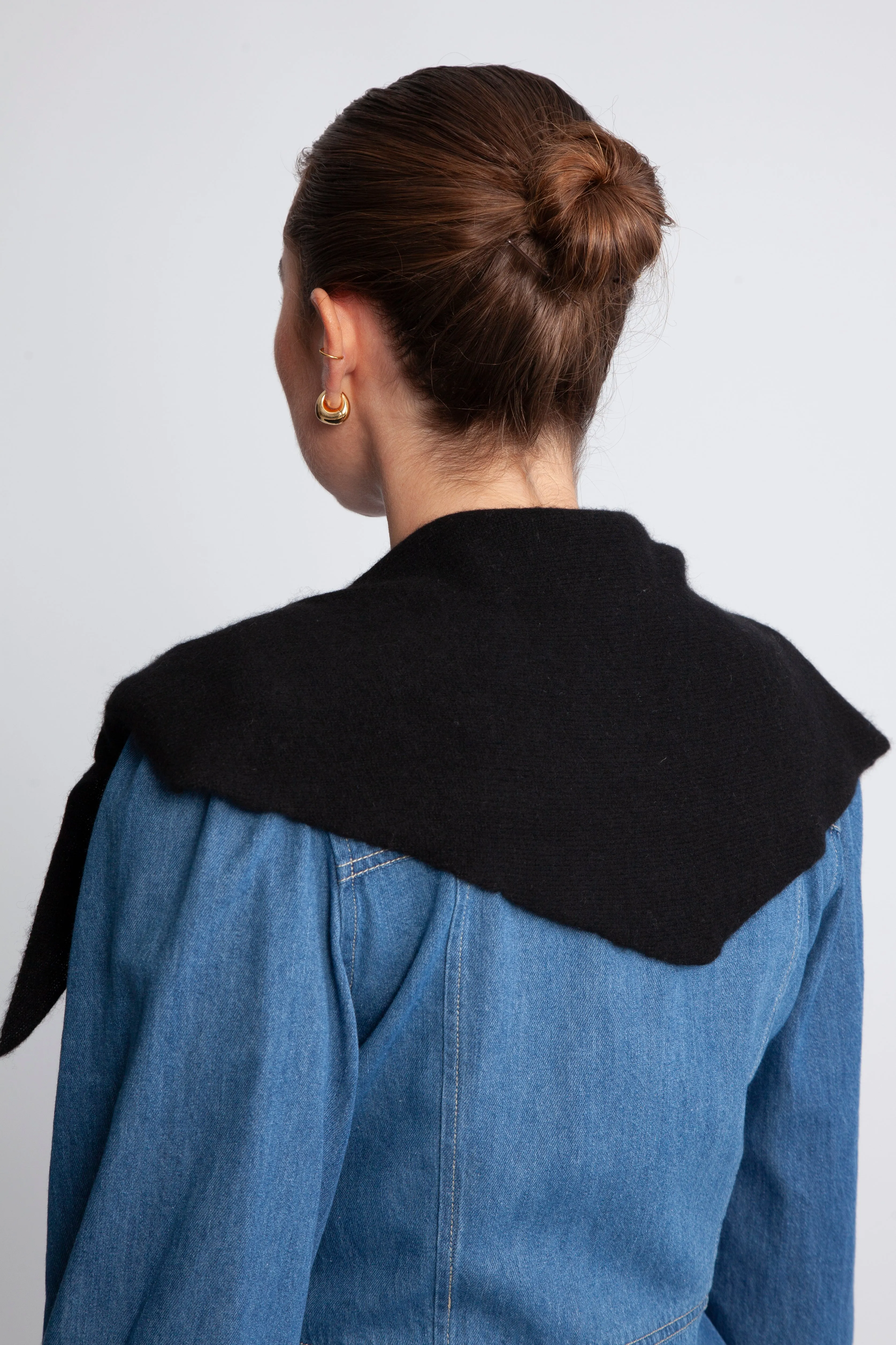 Marie Narrow Cashmere Scarf - Black