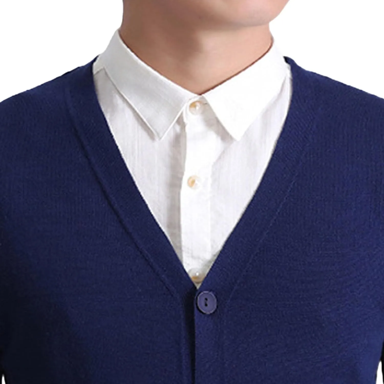 Men's Cardigan Sweater V-Shaped Collar Button Down Knit Blazer Jacket Knitwear Breasted Soft Outerwear