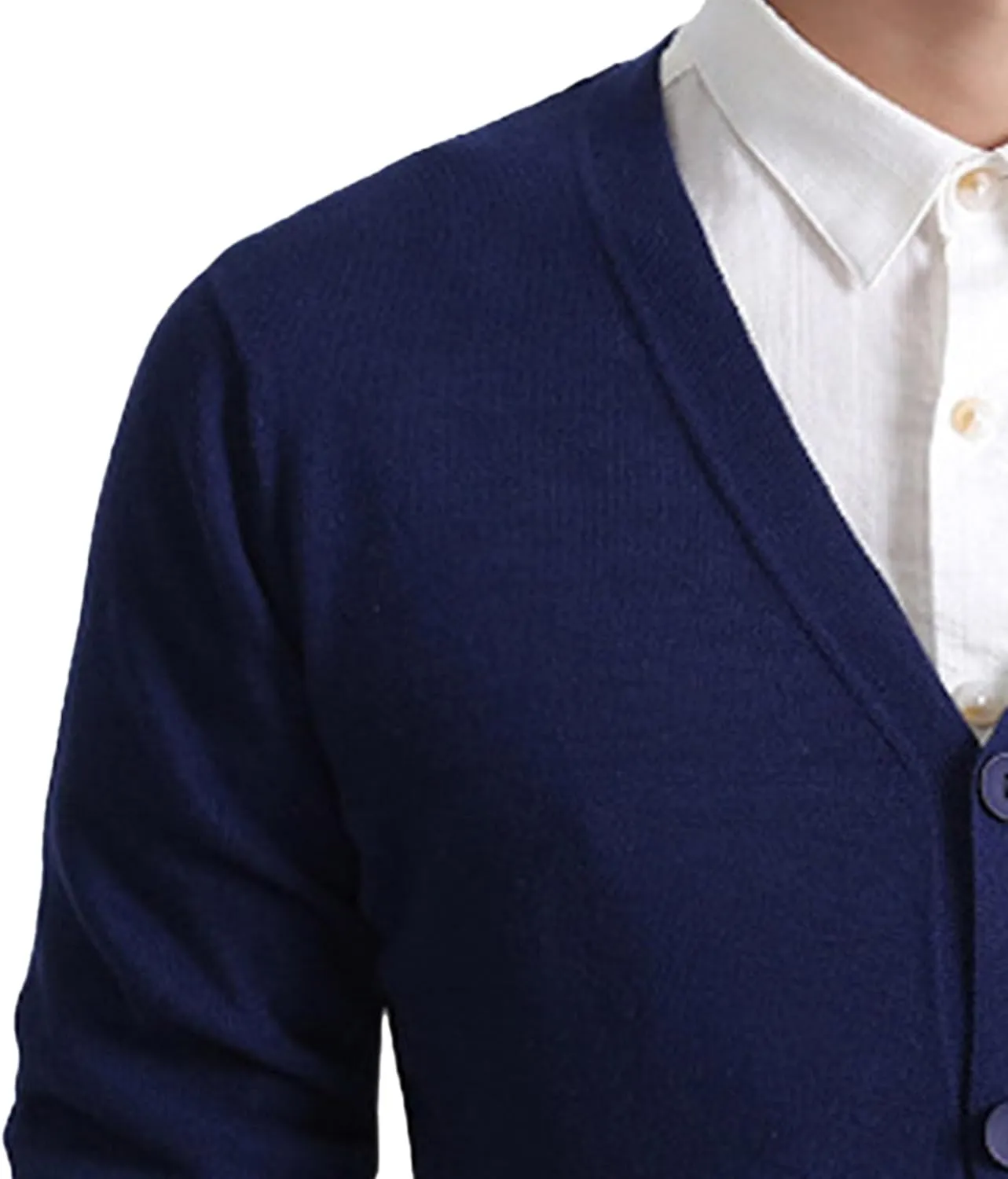 Men's Cardigan Sweater V-Shaped Collar Button Down Knit Blazer Jacket Knitwear Breasted Soft Outerwear