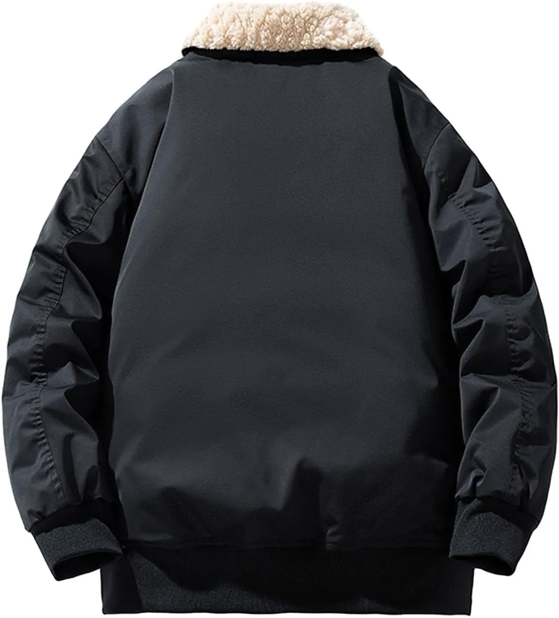 Men's Casual Thick Trucker Jacket Winter Warm Full Zip Lapel Jacket Soft Quilted Lined Insulated Windproof Coats