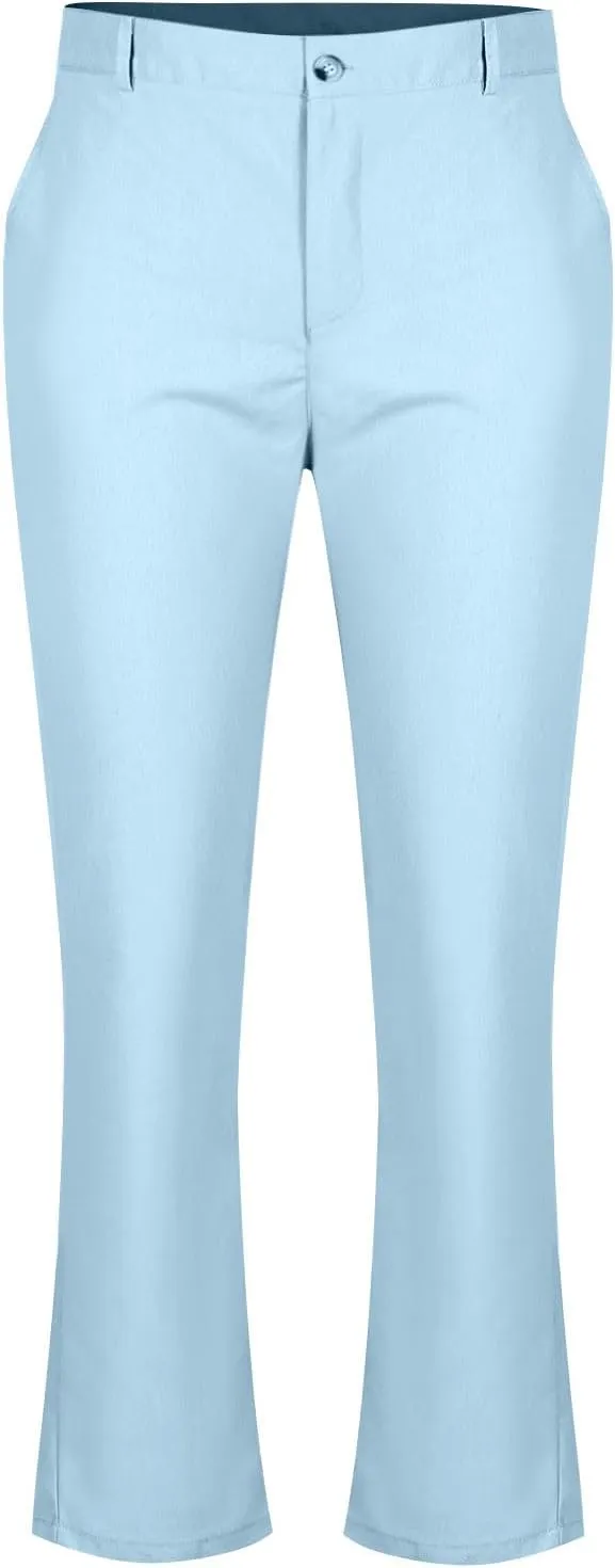 Mens Golf Pants Slim Fit Lightweight Business Casual Pants Dress Trousers Pinstripe Classic Solid Office Wear
