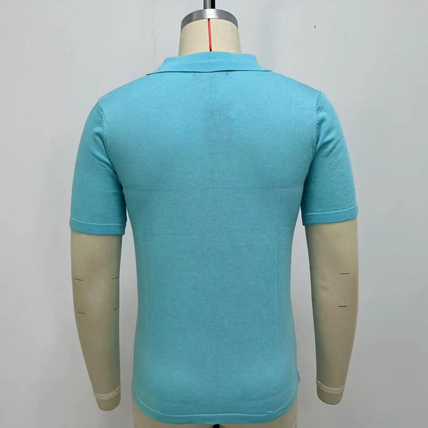 Men's Stripe Button Down Knit Polo Shirts Men's Vintage Short Sleeve Striped Polo Cardigan