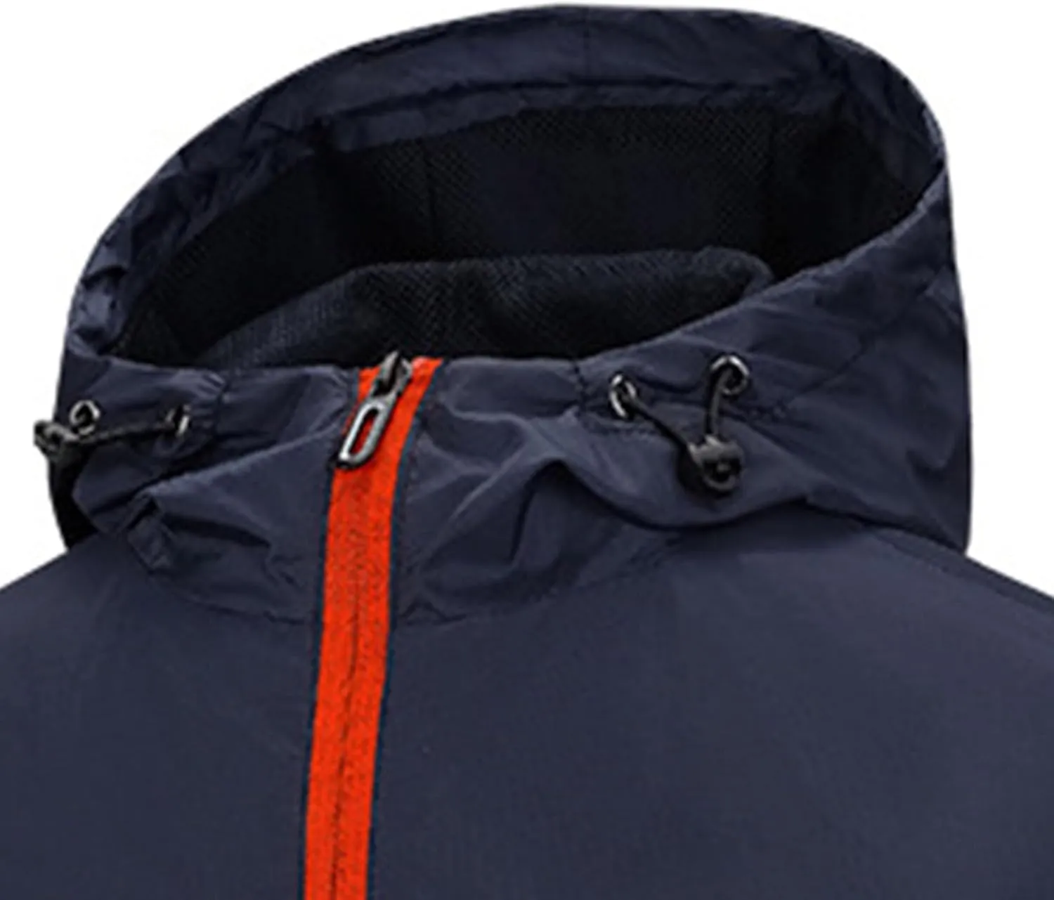 Men's Windbreaker Jacket Lightweight Water-Resistant Breathable Windproof Hooded Wind Coat Hiking Running