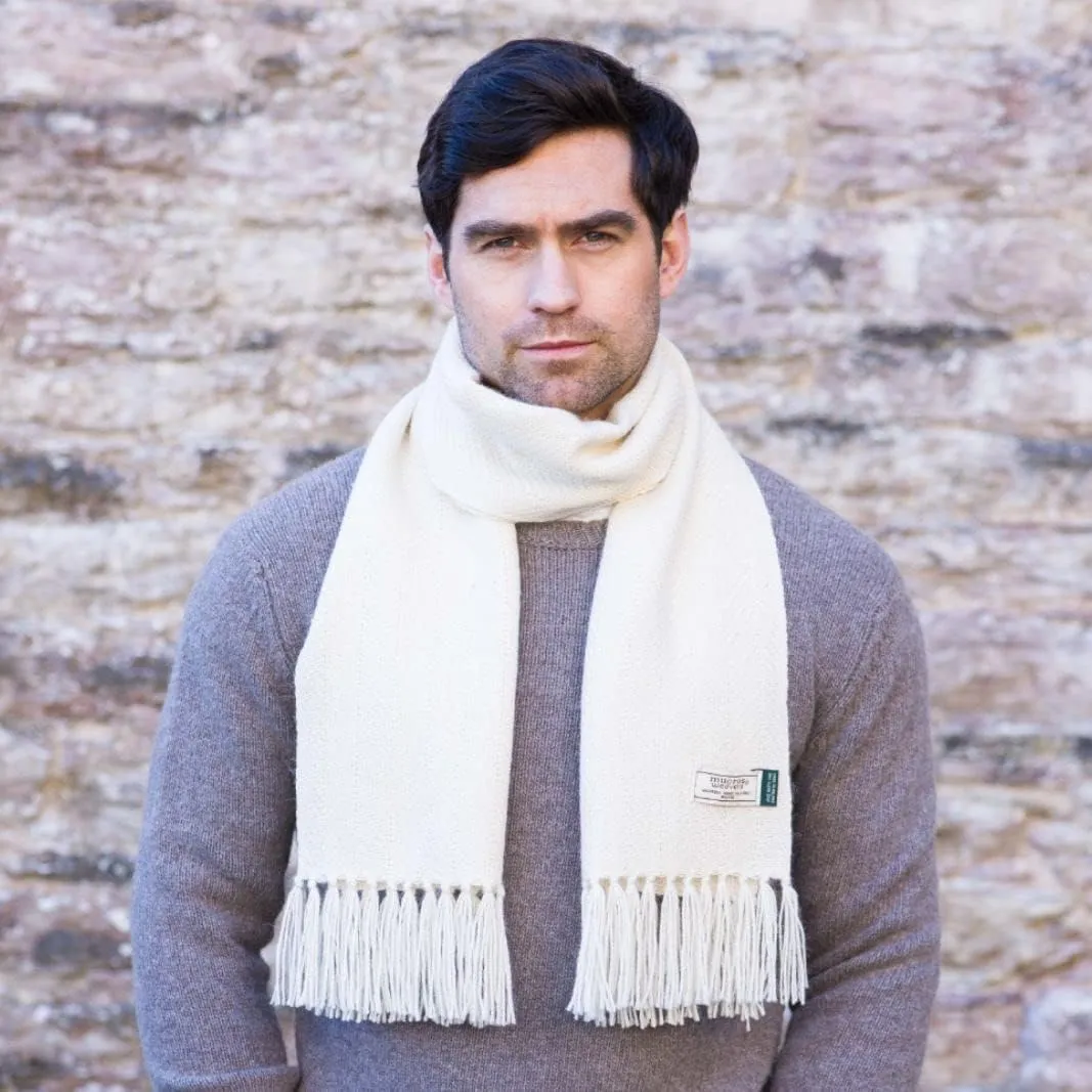 Mucros Weavers Alpaca Wool Scarf, 12 x 68 inches with 4-inch Fringe, Made in Ireland