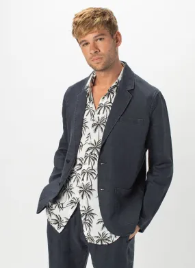 Poolside Jacket Navy Linen