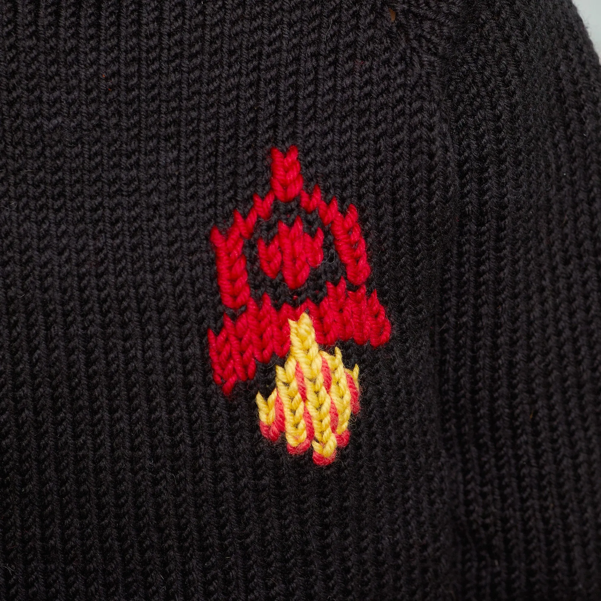Red Heart Chic Knit Rocket Ship Sweater