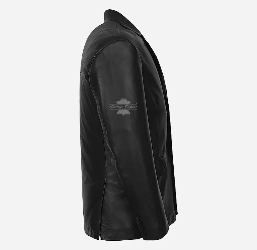 SANTINO Men's Leather Blazer Jacket Soft Leather Coat